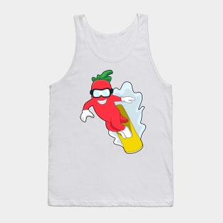 Pepper at Snowboarding with Snowboard Tank Top